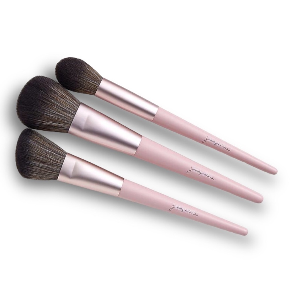 jazmine Beauty Complexion Essentials Brush Set 3 Piece Limited Edition NIP